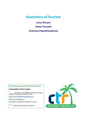 cover image of Economics of Tourism